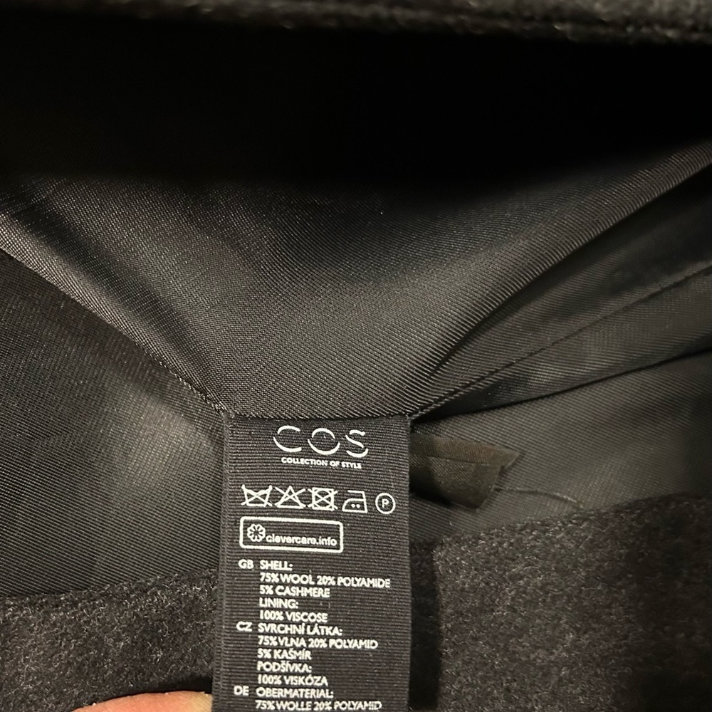 $395 COS Wool Cashmere Coat size 6 charcoal grey excellent condition winter chic - Picture 2 of 12